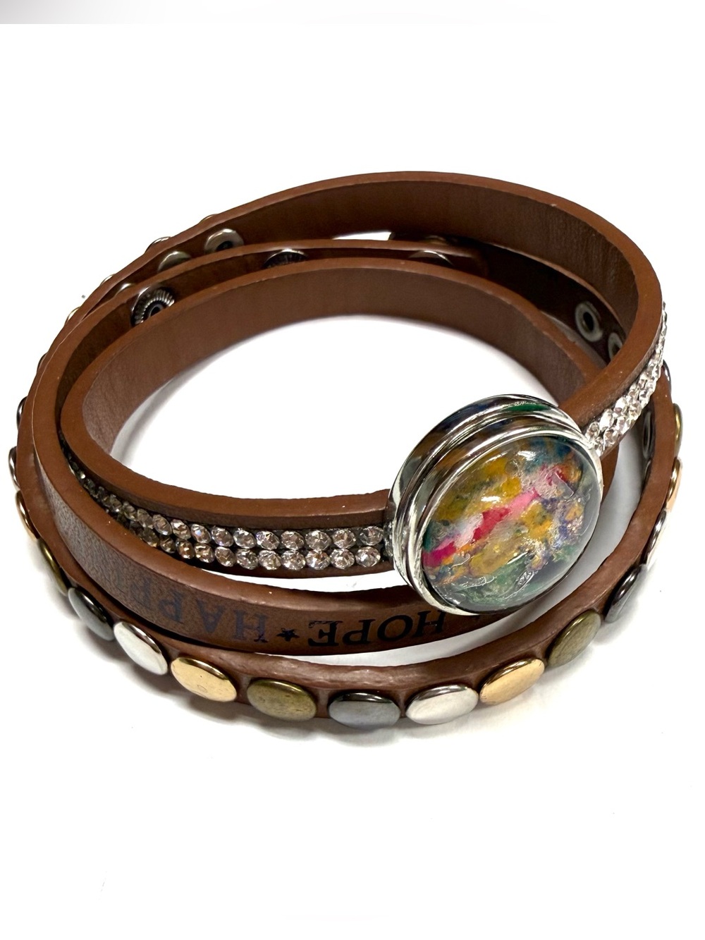 Leather snap bracelet Handmade 20mm snap SB20